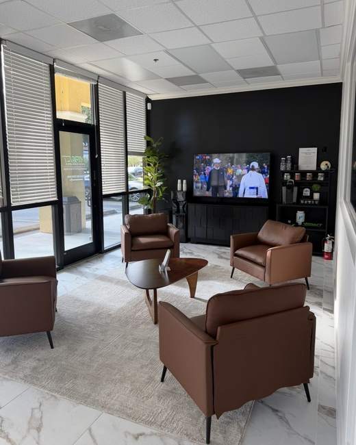 Reception and waiting area at Impact Performance